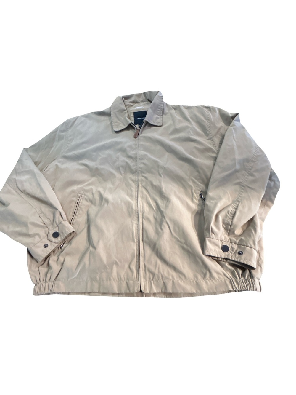 London Fog Men’s Auburn Lightweight Zip Front Golf Jacket Beige Tan XXL Dadcore